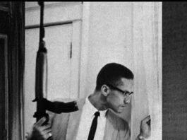 Malcolm X looking out the window